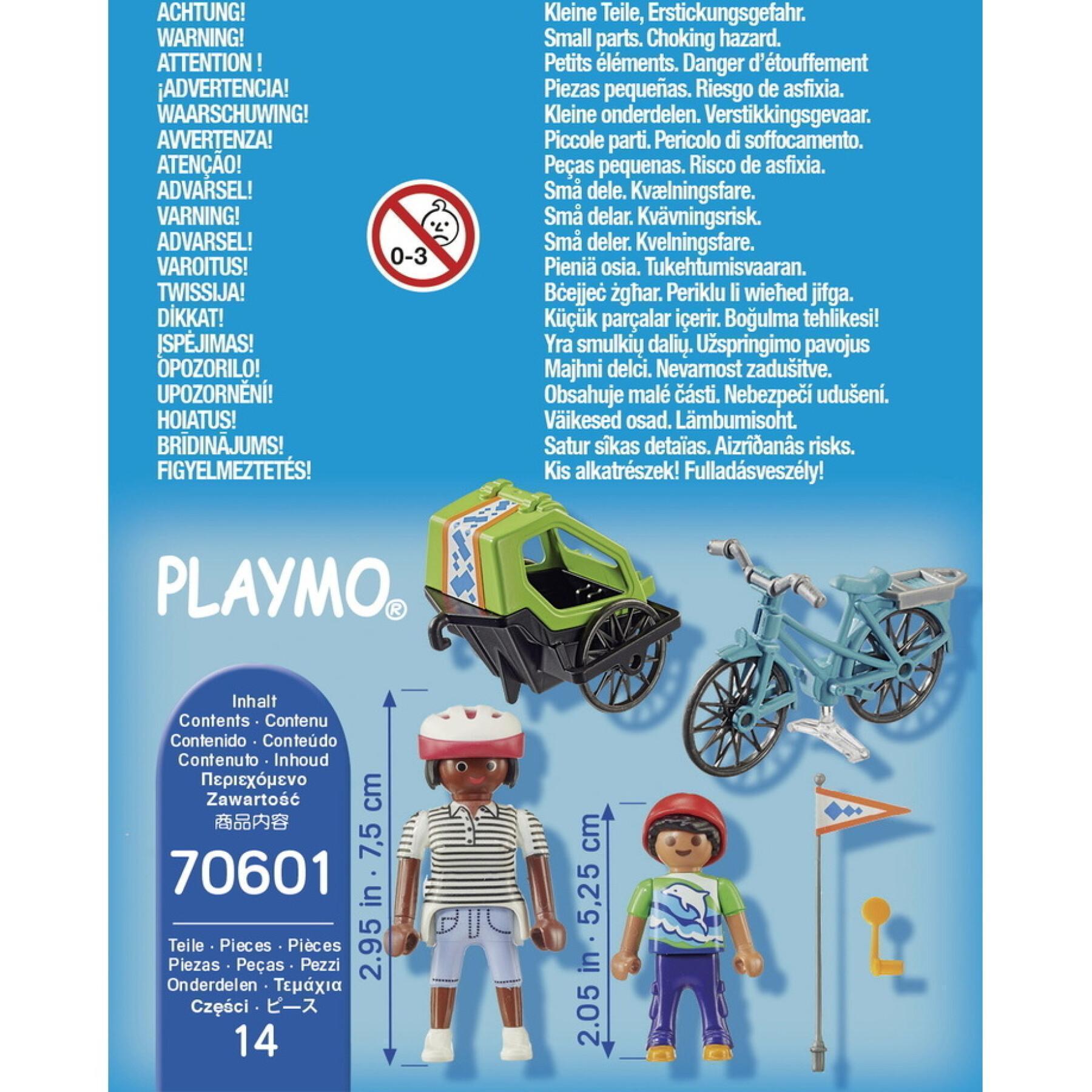 Cyclist mother and children Playmobil