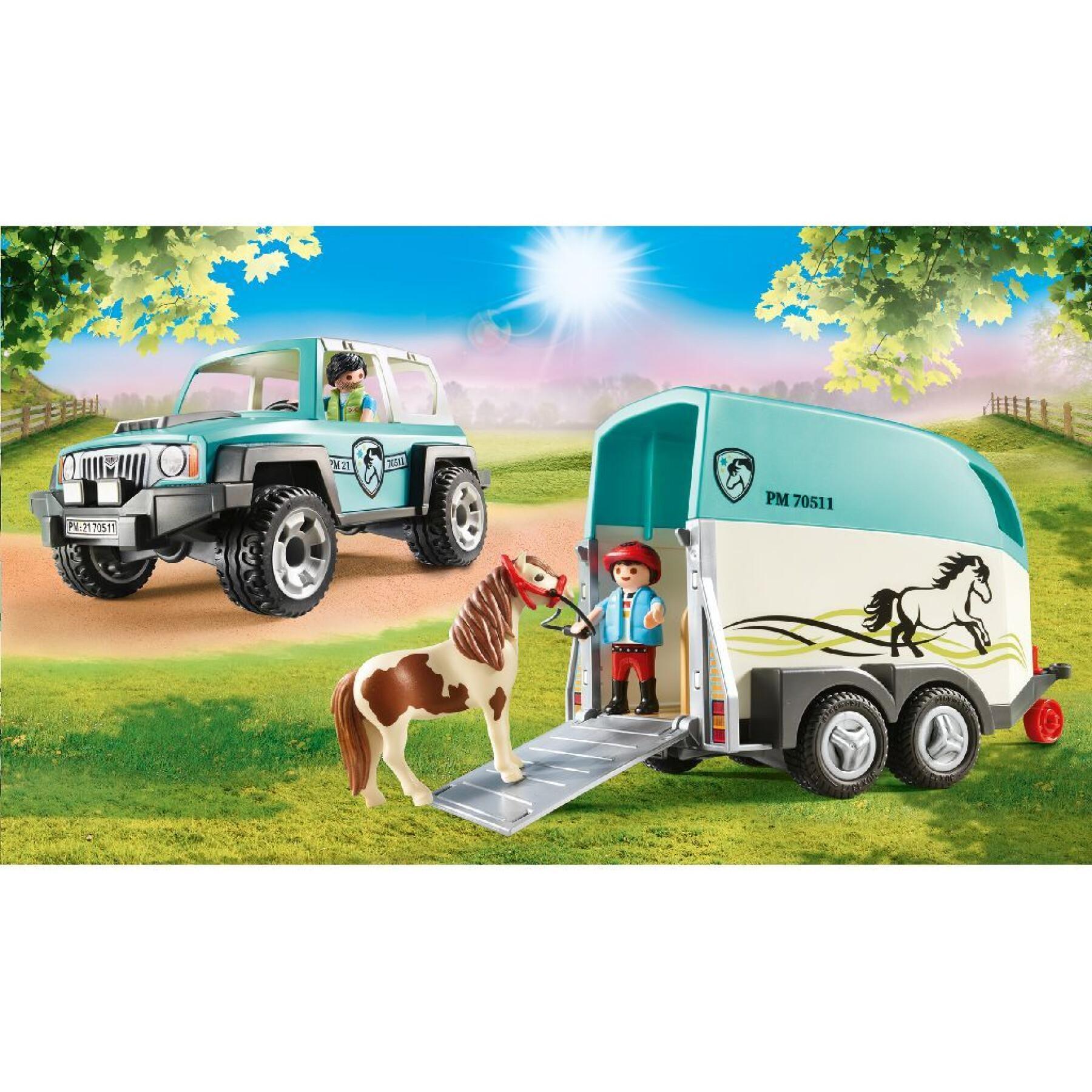Car and pony van building sets Playmobil