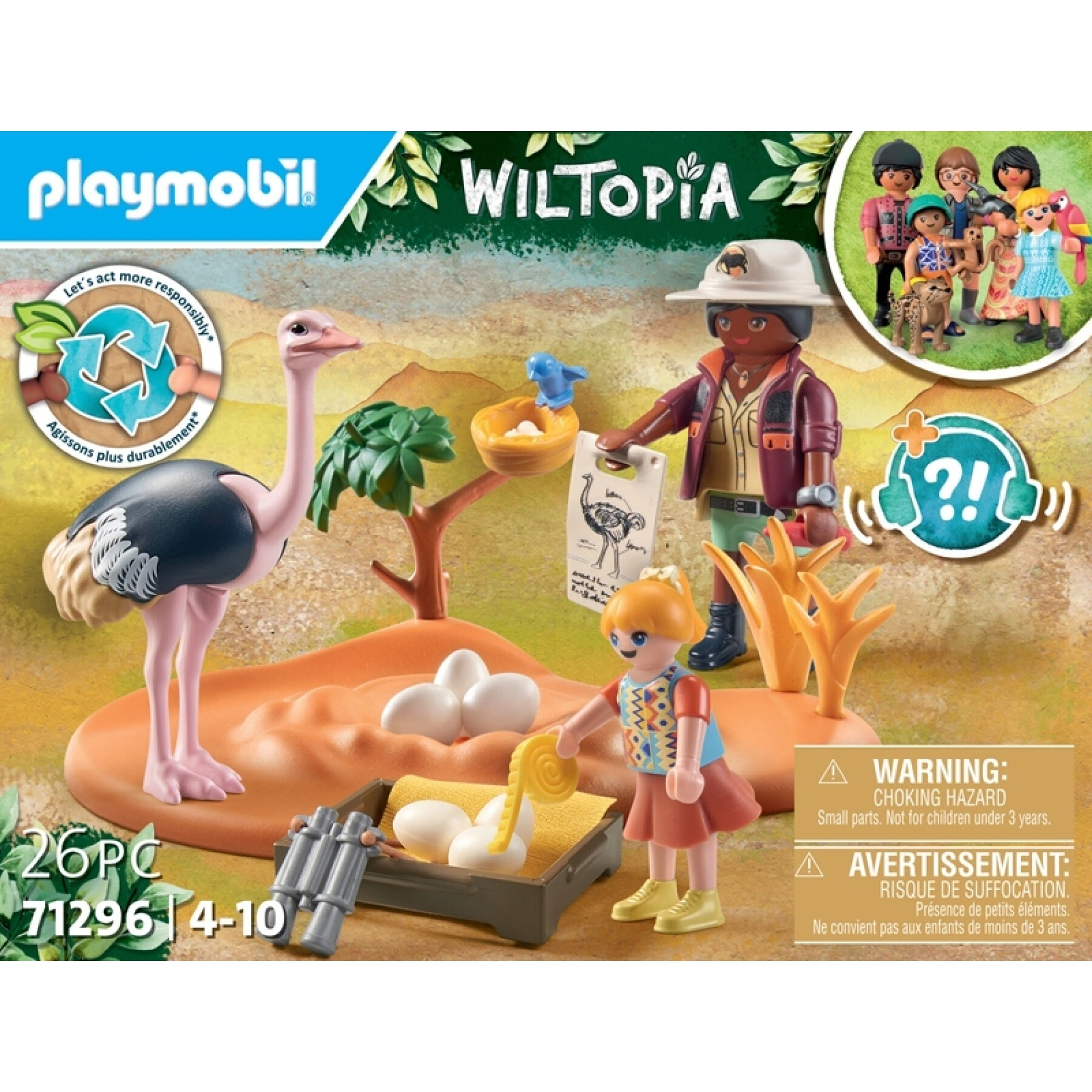 Ostrich nest and explorer building sets Playmobil