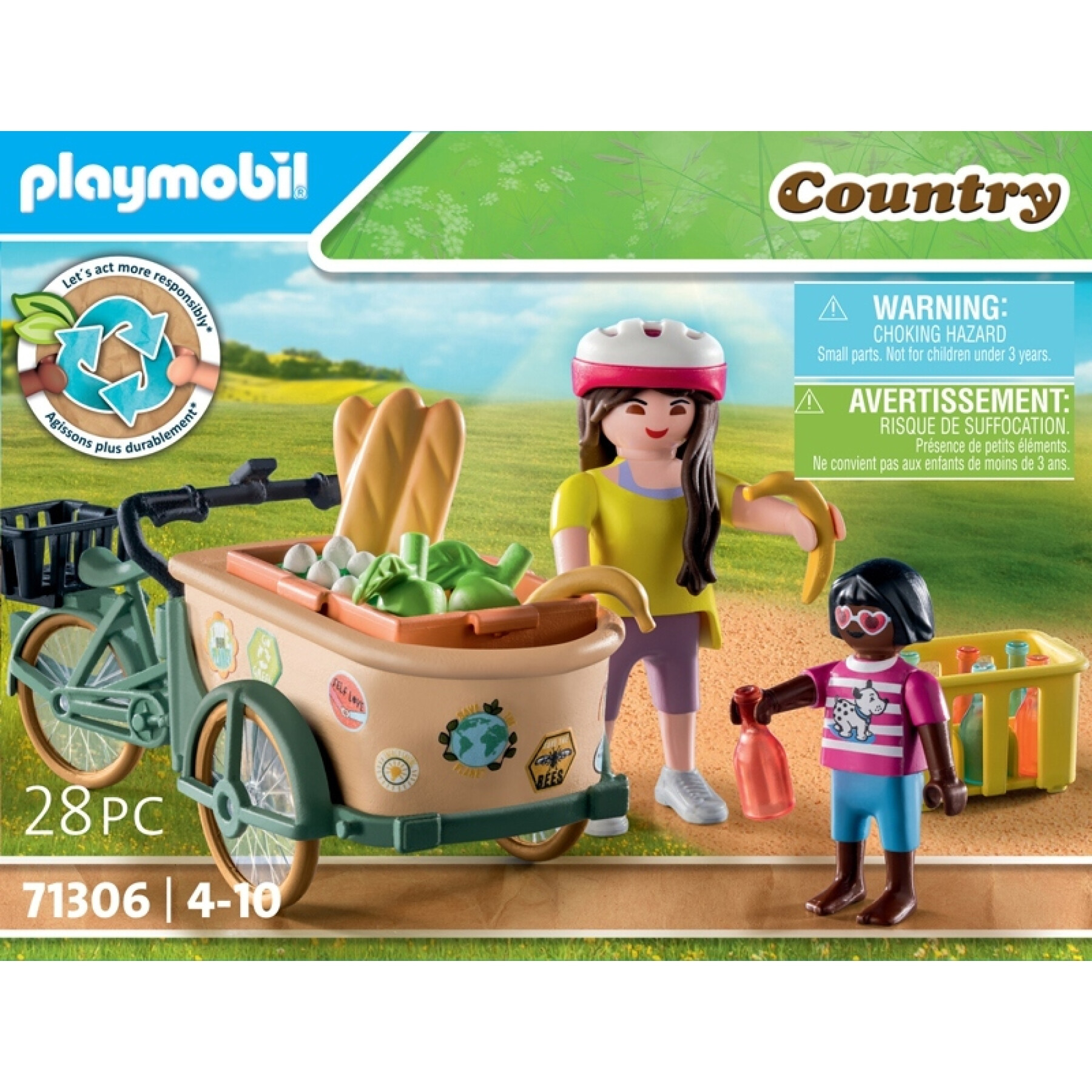 Simulation games for cyclist + bike + front trailer Playmobil
