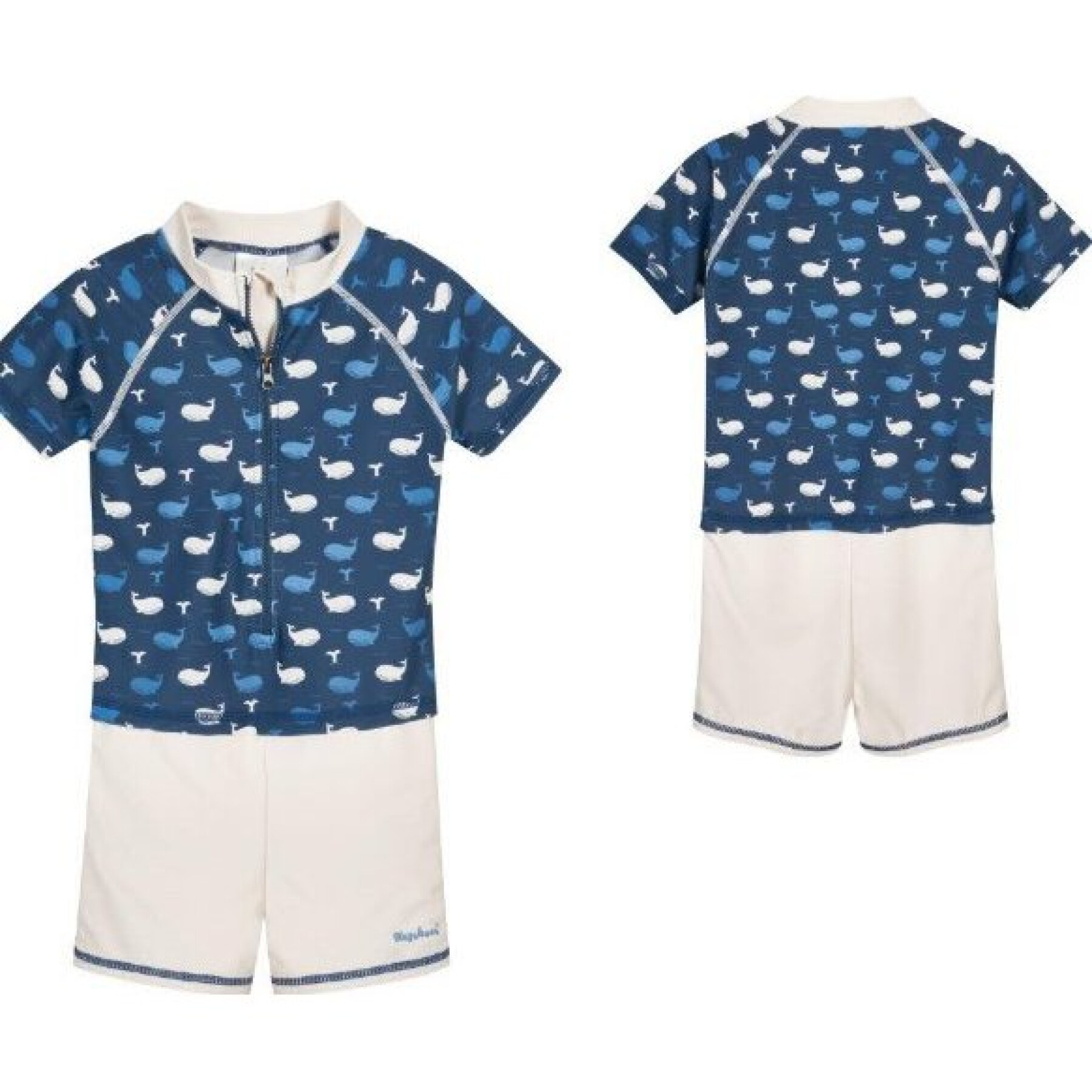 Combi-short uv protection short sleeves baby Playshoes Whale