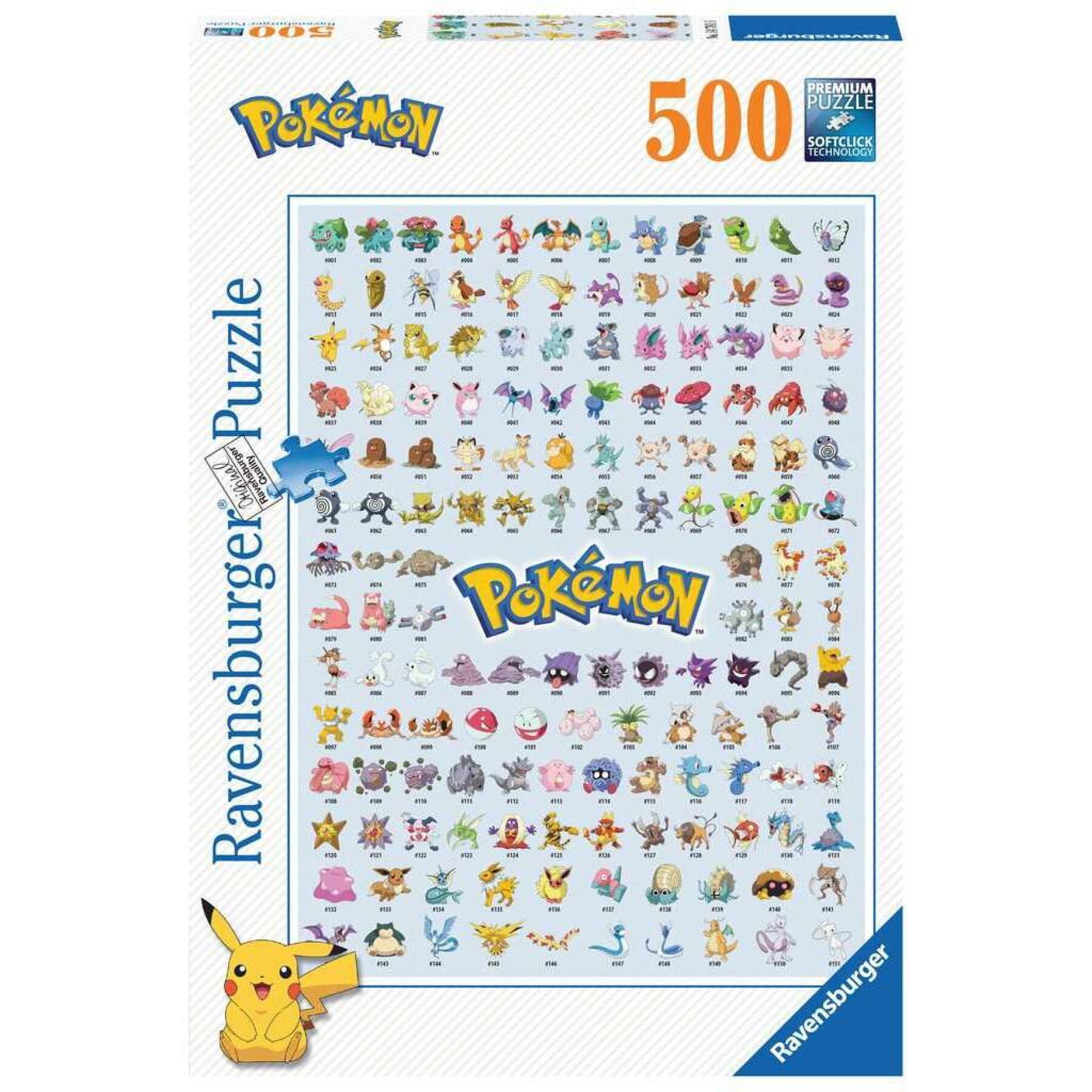 Puzzle 500 pieces pokédex first generation / pokémon Ravensburger