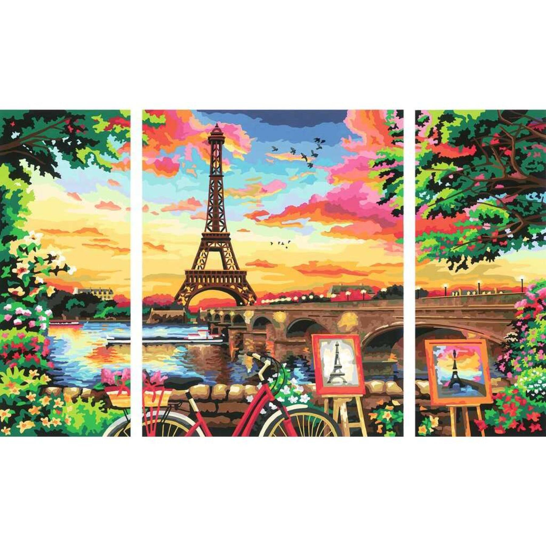 Paris triptych coloring Ravensburger CreArt Triptyque Paris