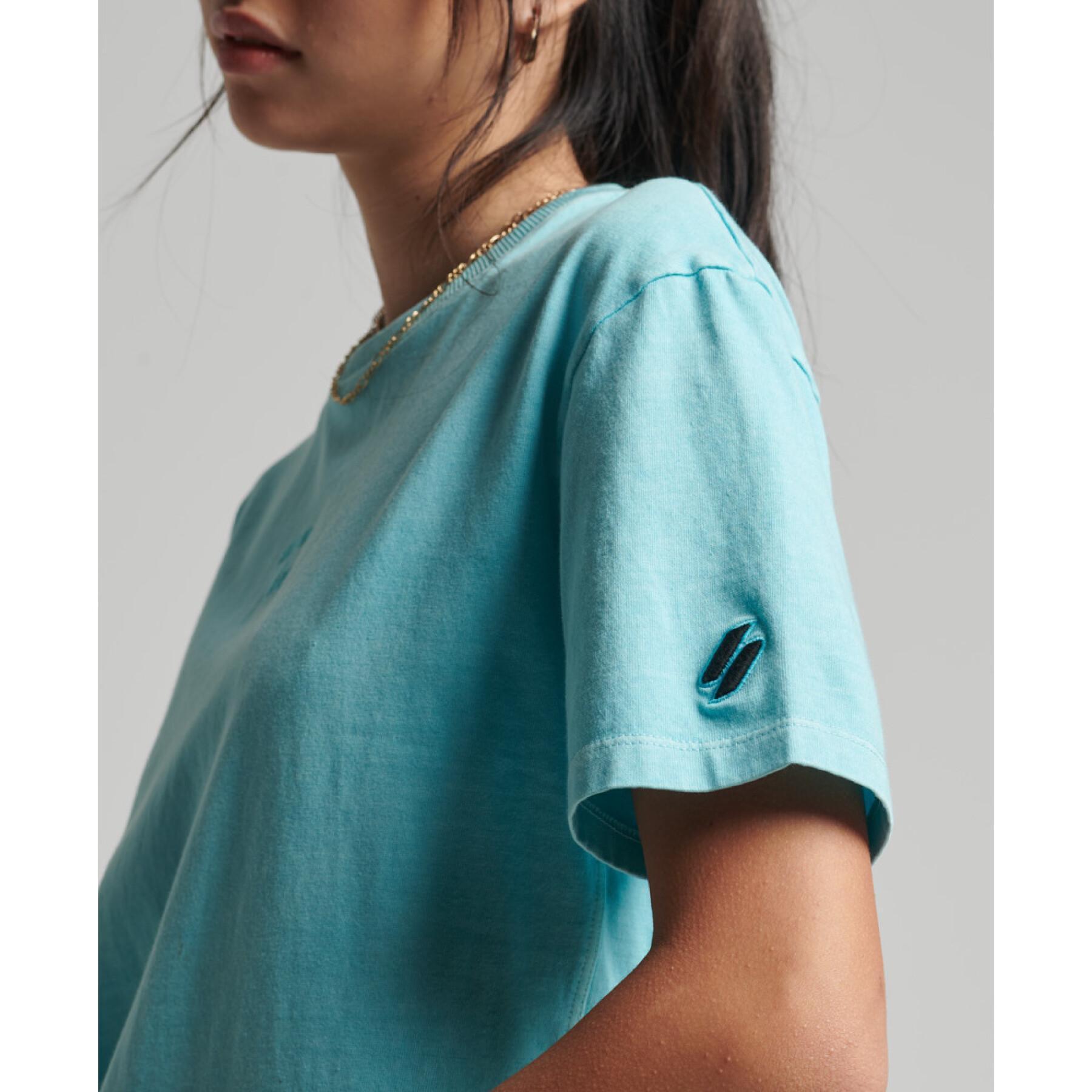 Loose-fitting girl's T-shirt Superdry Code Logo Garment Dye