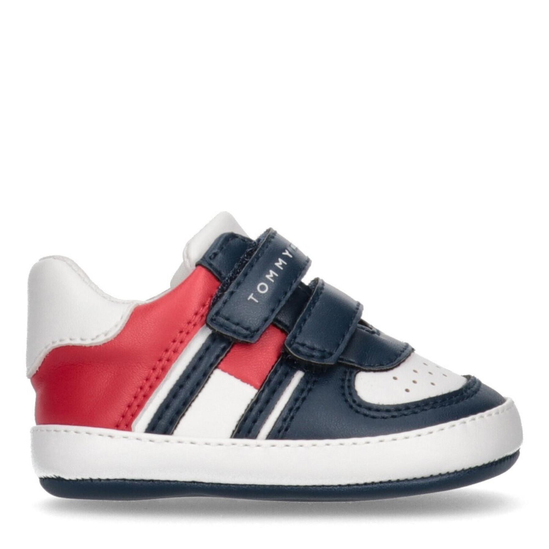Low velcro baby girl sneakers Tommy Hilfiger Blue/White/Red