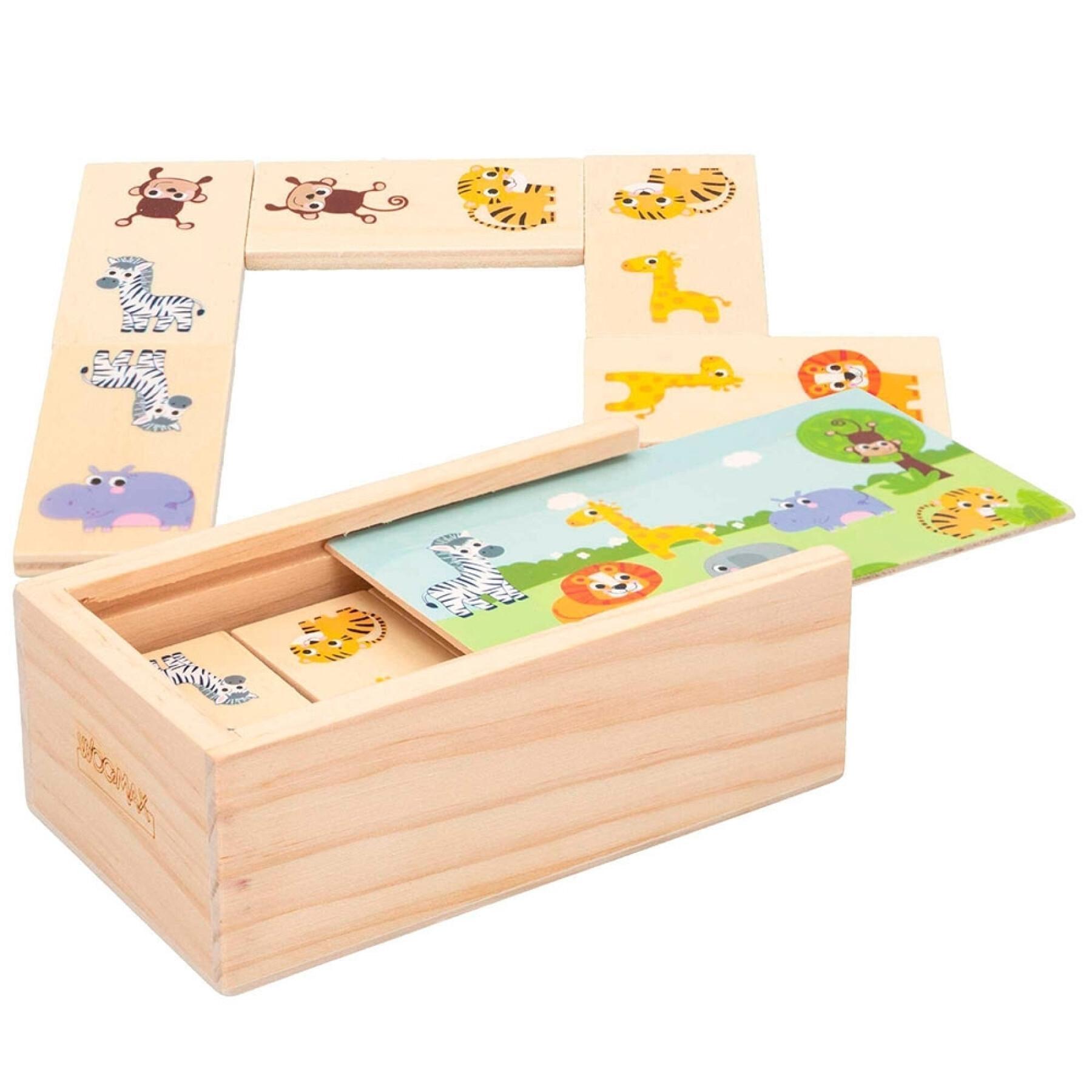 Wooden animal dominoes board game Woomax ECO