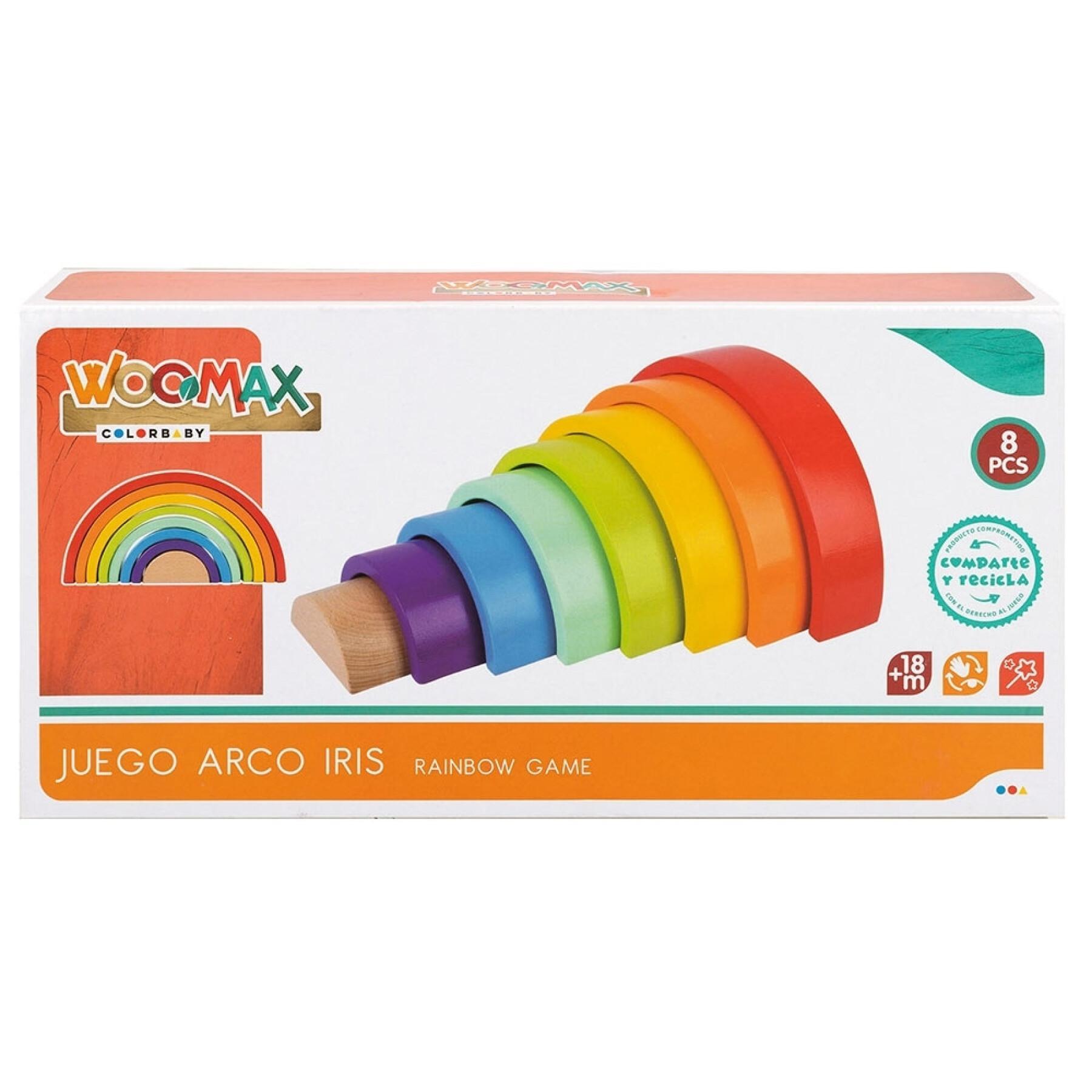 Wooden rainbow lace - 8 pieces Woomax Eco