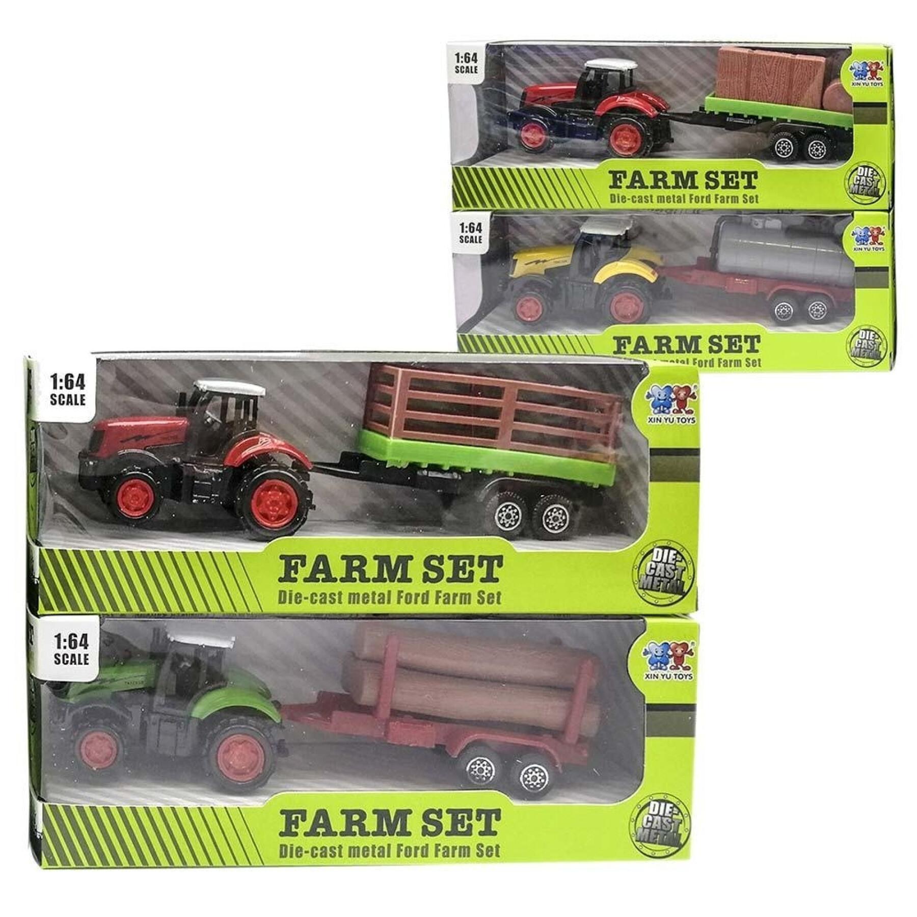 Tractor with metal trailer Xin Yu Toys