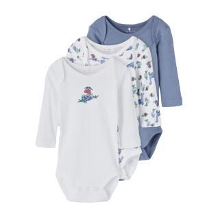 Pack of 3 long sleeve bodysuits Name it Dino