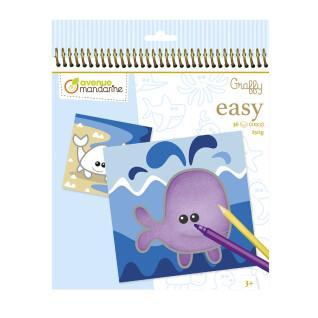 Booklet of 24 coloring sheets marine animals Avenue Mandarine Graffy Easy