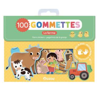 Set of 100 farm stickers Auzou