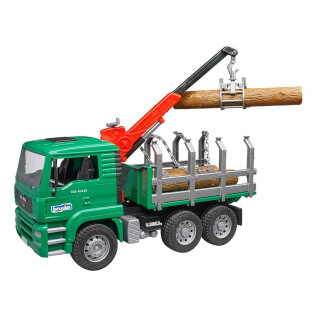 Car games - tga forestry truck with loader and 3 logs Bruder