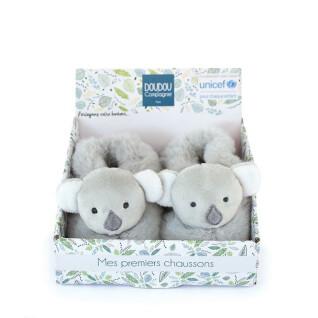 Slippers with rattle Doudou & compagnie Unicef - Koala