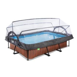 Swimming pool with filter pump and children's dome Exit Toys Wood 300 x 200 x 65 cm