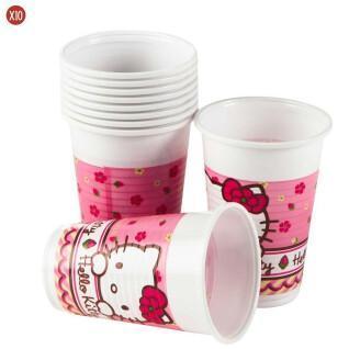 Pack 10 plastic cups Hello Kitty