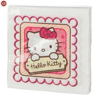 Set of 20 napkins in 2 folds Hello Kitty