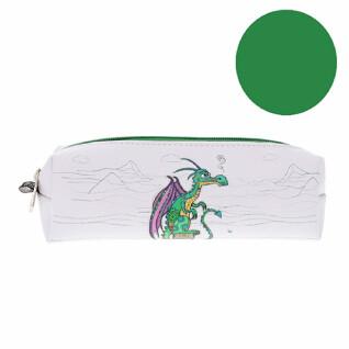 Square pencil case dragon in pu Kiub Kook