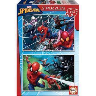 Puzzle 2 x 100 pieces spiderman Marvel