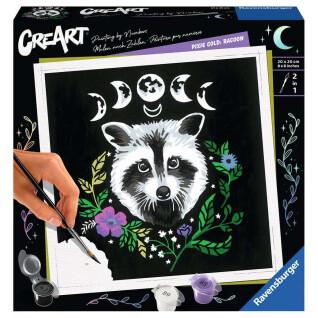 Coloring Ravensburger raccoon CreArt Raton Laveur 20x20cm