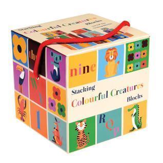 Educational game stacking blocks Rex London Colourful Creatures