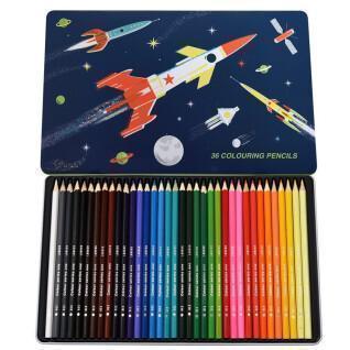Box of 36 colored pencils Rex London Space Age