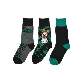 Pack of 3 children's socks Urban Classics Christmas Dog