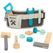 Set of 12 pieces of wooden tool belt construction sets Woomax Eco