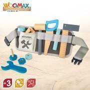 Set of 12 pieces of wooden tool belt construction sets Woomax Eco