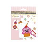 Notebook 24 colorful illustrations to reproduce on squared sheets of paper kawaii treats Avenue Mandarine Pixel