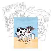 Booklet of 24 sheets to color farm animals Avenue Mandarine Graffy Maman-Baby