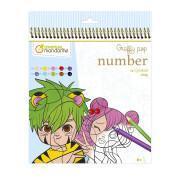 Booklet of 24 sheets to color manga Avenue Mandarine Graffy Pop Number
