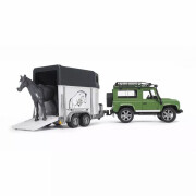 Car games - land rover defender, horse trailer+1 horse Bruder