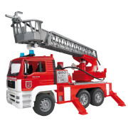 Car games - fire truck with ladder and fire hose Bruder