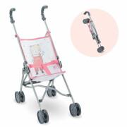 Pink cane stroller for baby Corolle