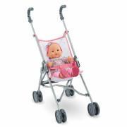 Pink cane stroller for baby Corolle