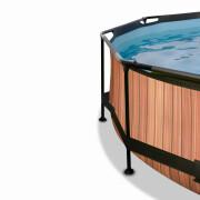 Swimming pool with filter pump and children's dome Exit Toys Wood 300 x 76 cm
