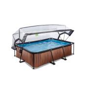 Swimming pool with filter pump and children's dome Exit Toys Wood 220 x 150 x 65 cm