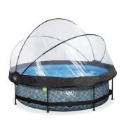 Swimming pool with filter pump and children's dome Exit Toys Stone 300 x 76 cm