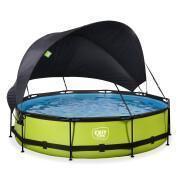 Swimming pool with filter pump and children's shade sail Exit Toys Lime 360 x 76 cm