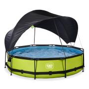 Swimming pool with filter pump and children's shade sail Exit Toys Lime 360 x 76 cm