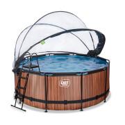 Pool with sand filter pump and children's dome Exit Toys Wood 360 x 122 cm