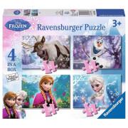 Lot of 4 puzzles of 12-16-20-24 pieces Frozen