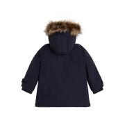 Fake fur hooded parka for kids Guess