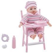 Doll with high chair and bottle sounds Ledy Toys