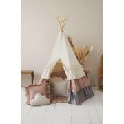 Teepee set with ruffles and shell mat for children Moi Mili "Powder Frills"