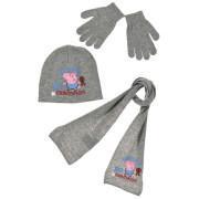 Baby hat and scarf set with wool gloves Peppa Pig
