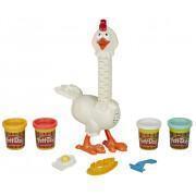 Play dough with funny feathered chickens Play Doh