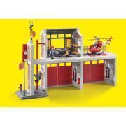 Fire department and helicopter building sets Playmobil