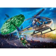 Police chopper building set with paratrooper Playmobil
