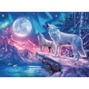 Puzzle 500 pieces star line wolves under the northern lights Ravensburger